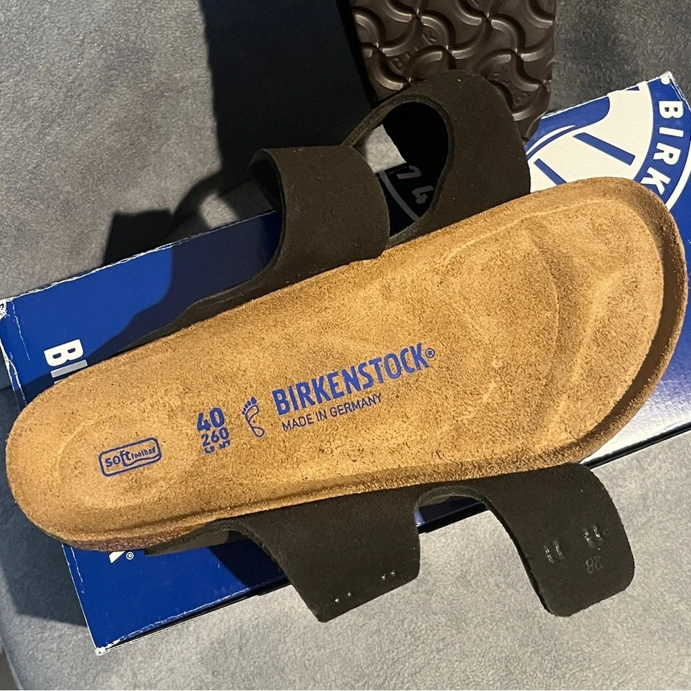 Birkenstock Women’s Arizona Sandals Mocha Suede Soft Footbed Size 9 US - Picture 13 of 16